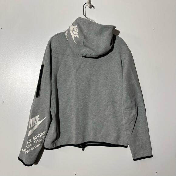 Nike Sportswear Tech Fleece Graphic Gray Full Zip Sweatshirt Men’s Size Medium - Picture 5 of 8